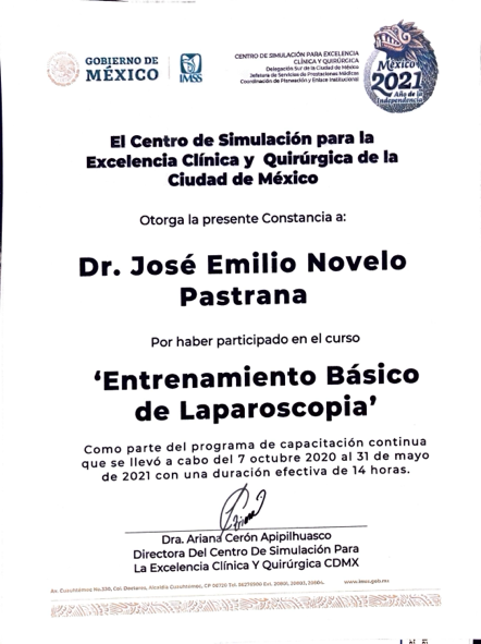 constancia doctor jose emlio novelo