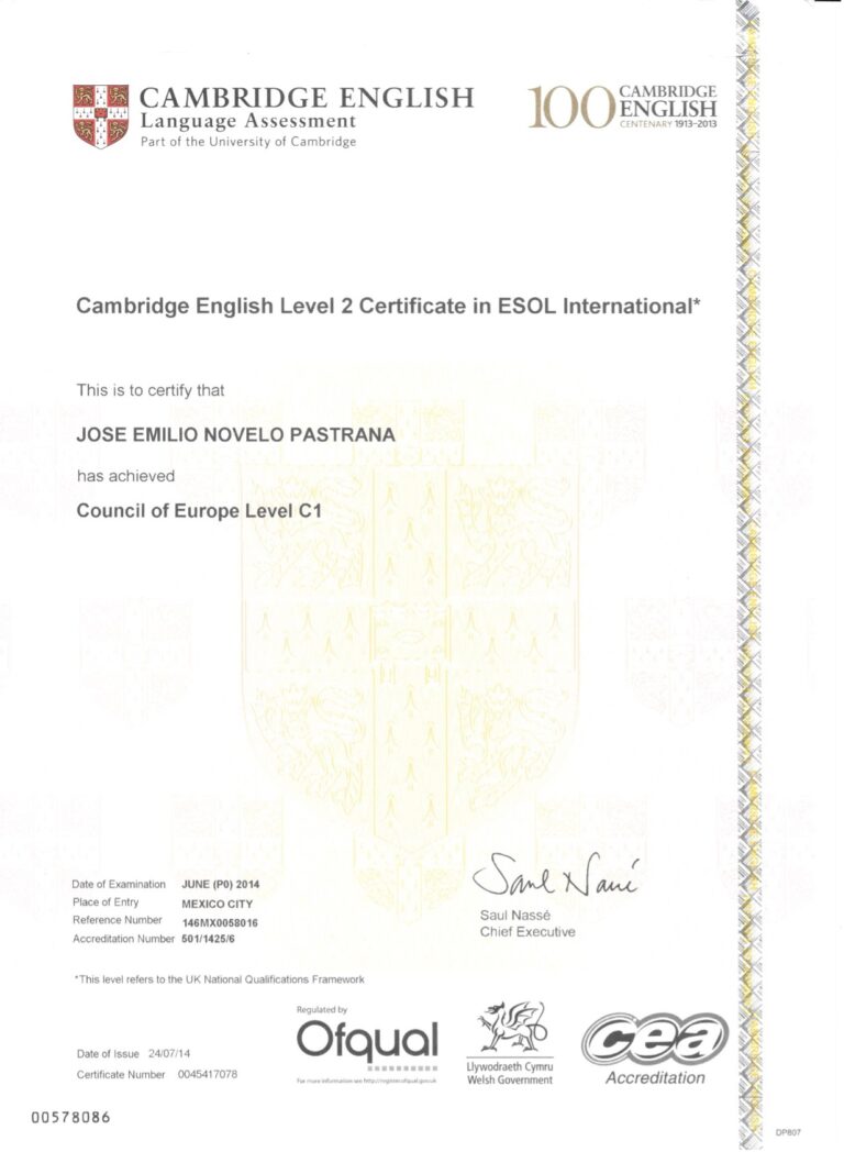 certificado de cambridge
